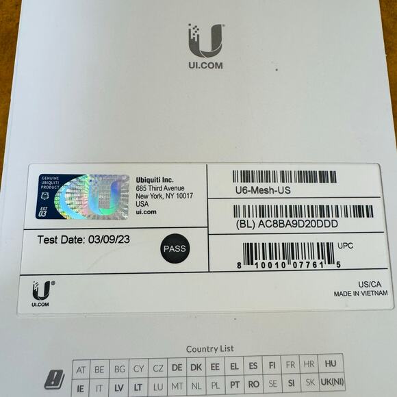 Ubiquiti Networks U6 Wireless Dual-Band Wi-Fi 6 Mesh Access Point PARTS AS IS - Picture 5 of 7